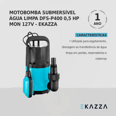 Bomba d'água Submersível DFS-P400 0,5 HP Ekazza