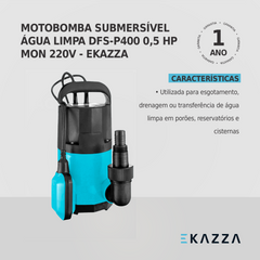 Bomba d'água Submersível DFS-P400 0,5 HP Ekazza