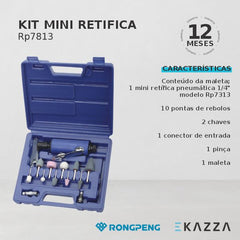 Kit Retifica Pneumática 1/4 0.3HP 25000Rpm Rp7813 Rongpeng