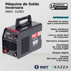 Máquina de Solda Inversora MMA-160BV - AWT