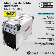 Máquina de Solda Inversora MMA-350 MAX - AWT