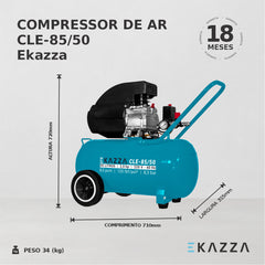 Compressor de Ar 50 litros CLE-85/50 2,0 HP Ekazza