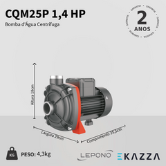 Bomba d'Água Centrífuga CQM25P Lepono 1/4 HP 127V/220V