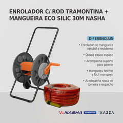 Kit Enrolador + Mangueira Eco Silicon 1/2x2mm 30m