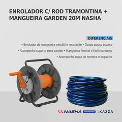 Kit Enrolador + Mangueira Premium 20m