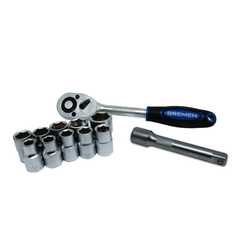 Kit Chave Catraca 1/2" c/ 12 peças - Bremen