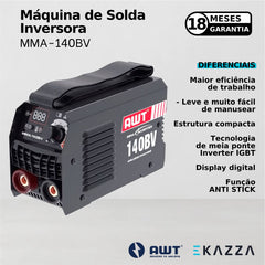 Máquina de Solda Inversora MMA-140BV - AWT