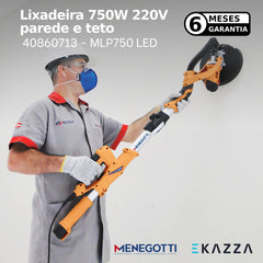 Lixadeira parede e teto MLP750 LED 750W 220V Mono - Menegotti