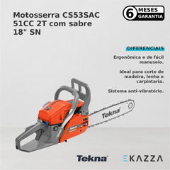 Motosserra CS53SAC 51CC 2T c/ Sabre 18" SN - Tekna