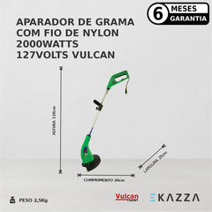 Aparador de Grama c/ Fio de Nylon 2000W - Vulcan