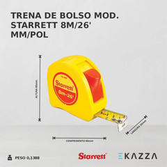 Trena de Bolso Série 8M/26' MM/POL STS1-8ME - Starrett