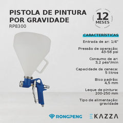 Pistola Pintura Por Gravidade Rp8300 Rongpeng