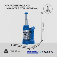 Macaco Hidráulico linha MT 3 Toneladas 3100RP - Bovenau