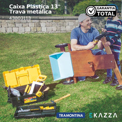 Caixa plástica ferramentas 13" trava metálica - Tramontina