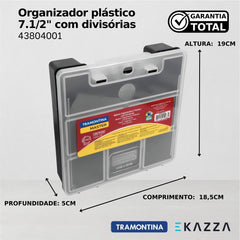 Organizador plástico 7.1/2" com divisórias - Tramontina