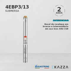 Bomba Caneta Submersa Multiest. 4" 1,5HP 220V 3/13 Aquastrong