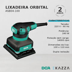 Lixadeira Orbital 240W 220V ASB04-100 - DCA