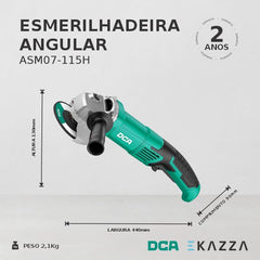 Esmerilhadeira 4.1/2'' 1020W ASM07-115H - DCA