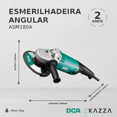 Esmerilhadeira Angular 7'' 2200W ASM180A - DCA