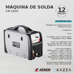 Máquina Solda Inversora MULTI-PROCESSO CM-180D MMA - KENDE