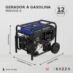 Gerador à Gasolina MB8000E-A - ZS POWER