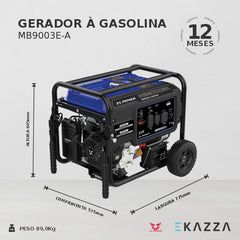 Gerador à Gasolina MB9003E-A - ZS POWER