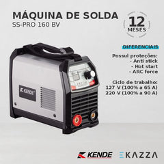 Máquina de Solda Inversora MMA SS-PRO 160 BV - KENDE