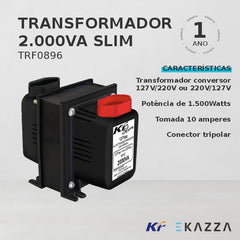 Autotransformador 2000VA Slim Bivolt TRF0896 - KF