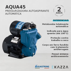 Bomba d'água Autoaspirante AQUA45 1,0 HP 220V Aquastrong