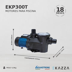 Bomba p/ Piscina até 22 mil litros EKP300T 1/4 HP Aquastrong