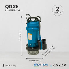 Bomba Submersível Água Turva QDX6 1,0 HP Aquastrong